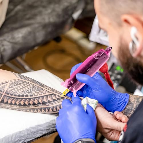 100 Pack Tattoo Pen Covers - Disposable Wraps for Tattoo Machines