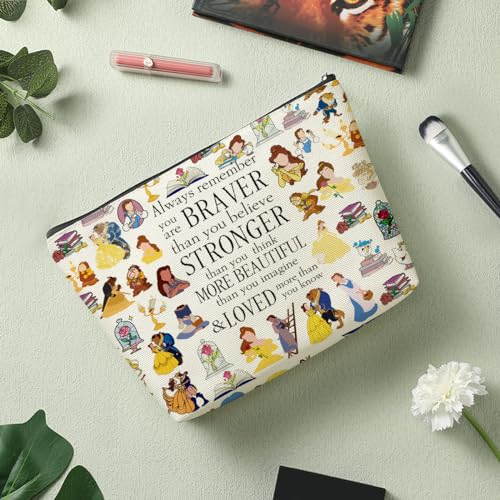 Magical Fairy Tale Makeup Bag for Women & Girls - Braver Stronger Beautiful Inspired Gift - Decohim