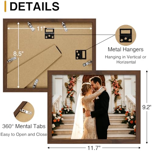 decorUhome 8.5x11 Collage Picture Frame for 2 Photos - Brown