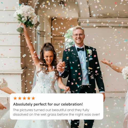 Biodegradable Rice Paper Confetti - Eco-Friendly 50g Toss for Parties
