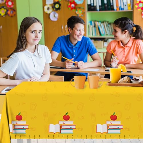 3 Pack Back to School Tablecloths | 54"x108" Waterproof Plastic Covers