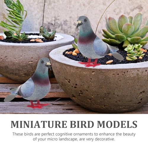 Realistic Foam Pigeon Figurines - 2-Piece Set for Garden Decor