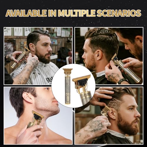 ODJSY Barber Professional Hair Clipper for Men - T-Blade, 4 Guide Comb, USB-C Rechargeable, Metal Body