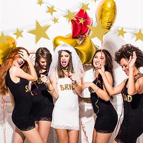 180 Pcs Gold Glitter Star Cutouts for Party Decorations - 4 Sizes