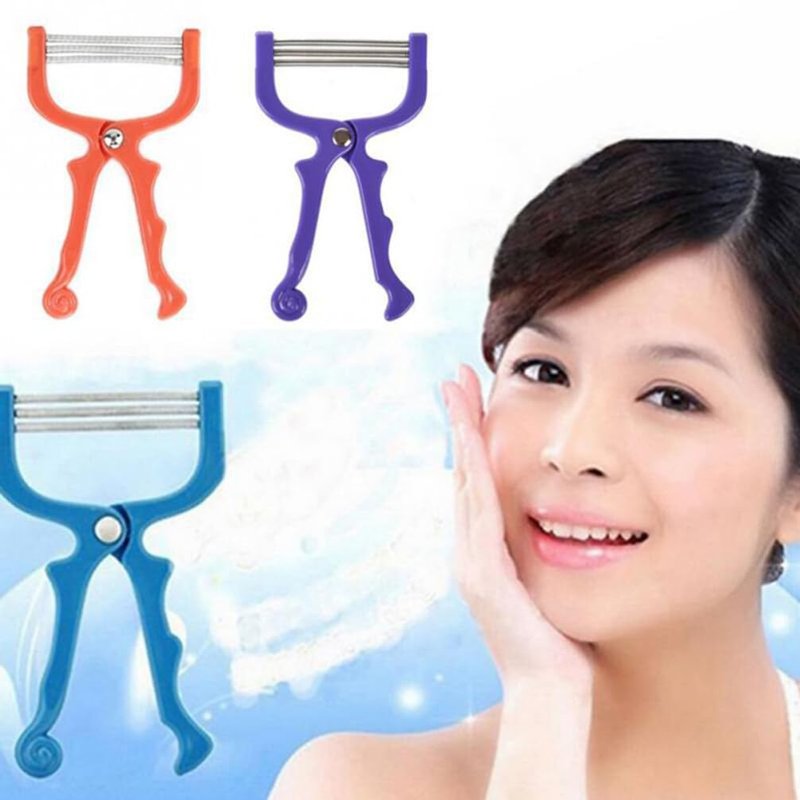 minkissy Manual Facial Hair Removal Spring Epilator for Women Portable Face Hair Plucker Threader Tool for Precise Removal on Forehead Cheeks Upper Lip Chin