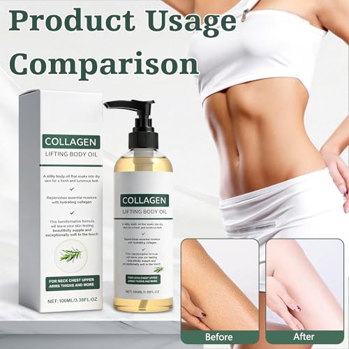 Hydrating Collagen Body Oil – Firming Moisturizer for Dry Skin, 2 Pack
