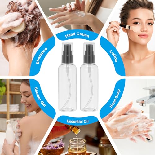 PATIKIL Clear Travel Pump Bottles - 6 Pcs 3.4 Oz Leak Proof Dispensers