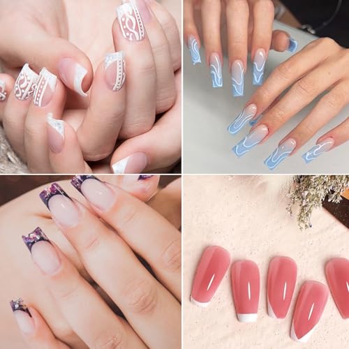 French Tip Nail Stamp Kit with Scraper & Brushes - DIY Nail Art