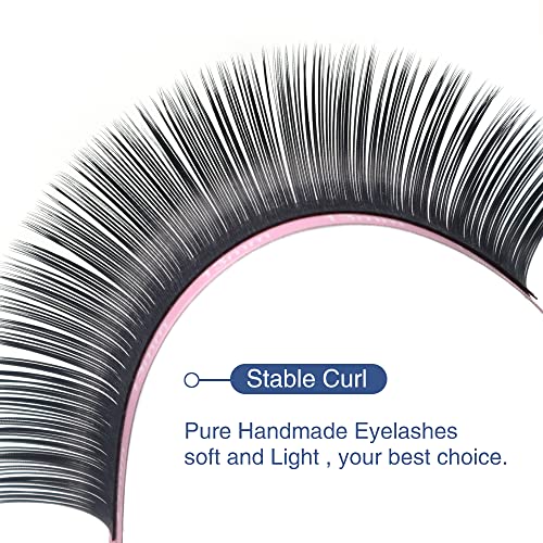 Qeelasee 0.20mm D Curl Flat False Mink Eyelash Extensions 13mm for Salon