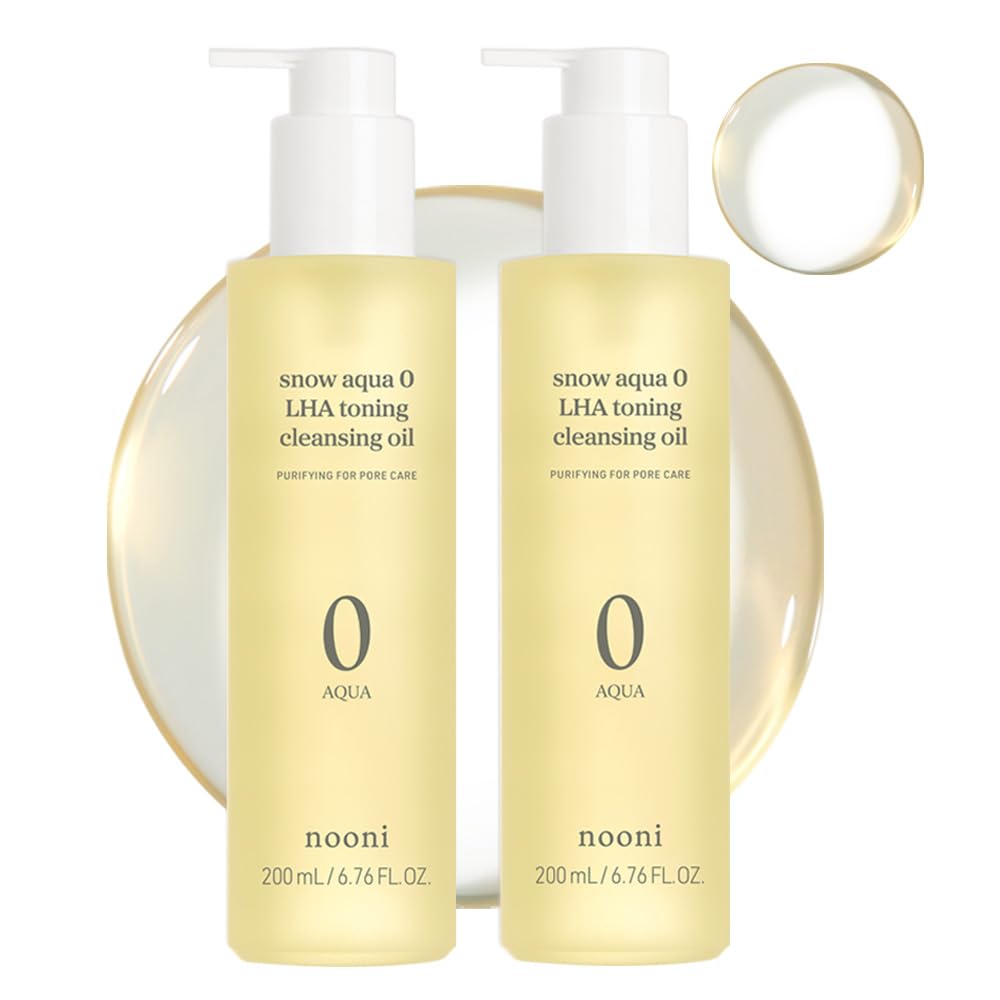 Korean Cleansing Oil - NOONI Snow Aqua Rice Ceramide Makeup Remover | Gentle Facial Cleanser, 6.76 Fl Oz