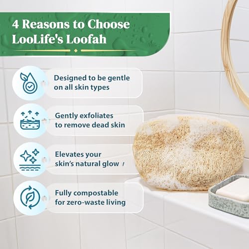 Natural Loofah Exfoliating Body Scrubber | 8 Pack Biodegradable Loufa Spa Sponge