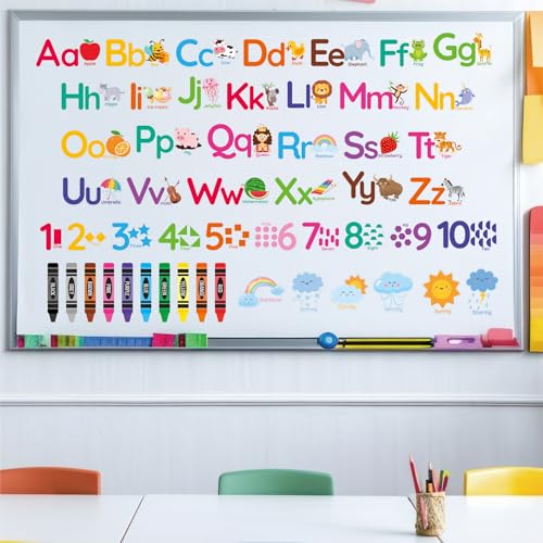 AOWDIAO Educational Wall Decals for Kids - Alphabet, Numbers & Animals