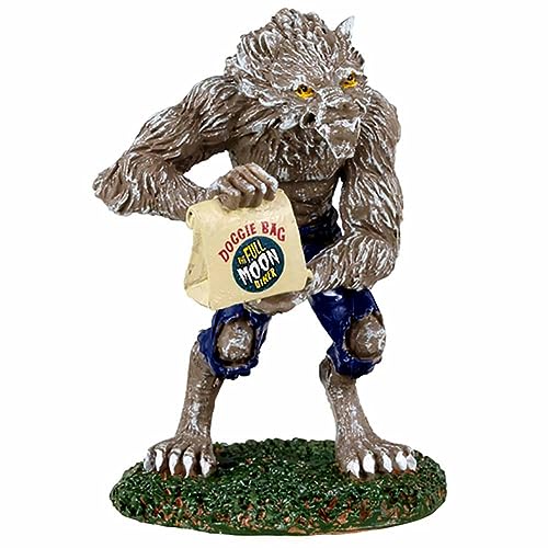 Lemax Wolfie Eats Out Figurine - Spooky Town Village Accessory
