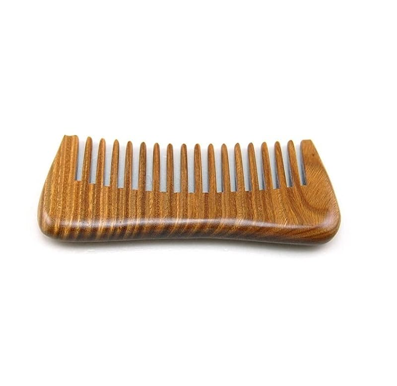 Liasun Mini Green Sandalwood Comb STY3 - Handcrafted, Pure Natural, Static-Free Pocket Hairbrush