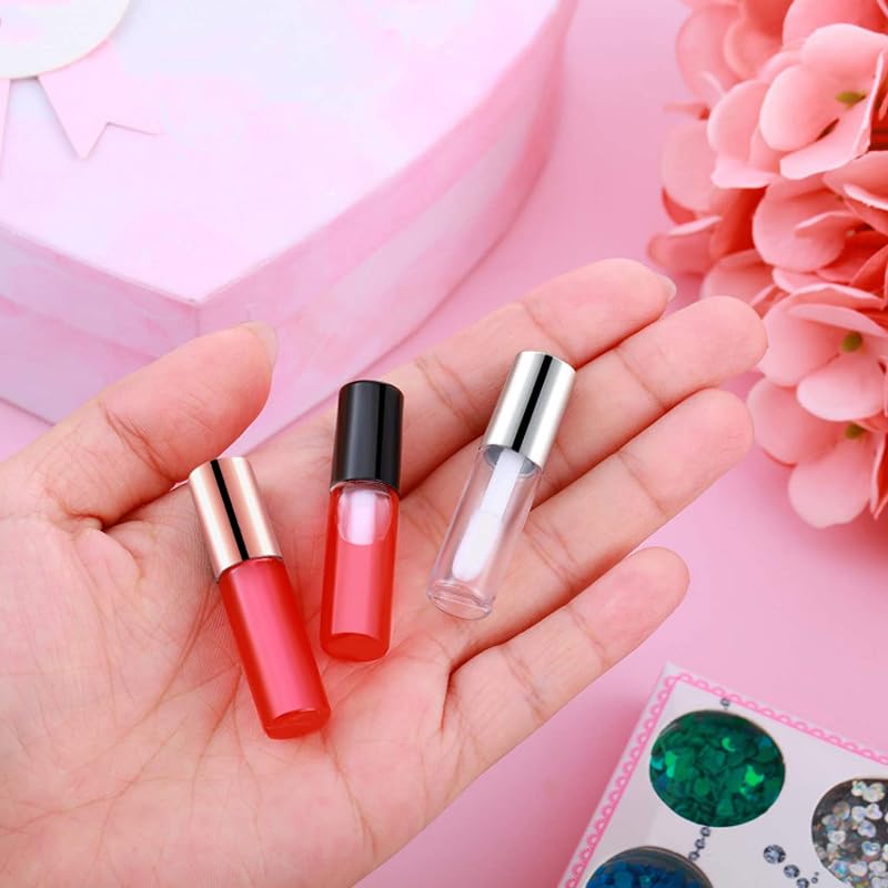 AKOAK 10Pcs 0.8ml Empty Lip Gloss Bottles Glass-Free Mini Portable Containers