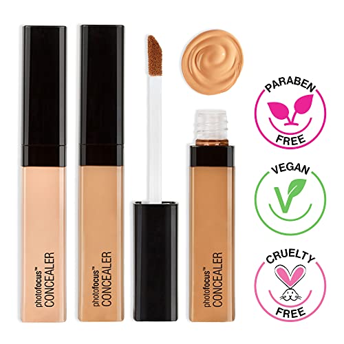 Wet n Wild Photo Focus Concealer, Light/Med Beige - Full Coverage (Pack of 3)