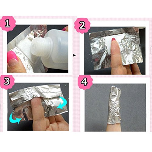 120pcs Nail Polish Remover Foil Wraps with Cotton Pads for Gel Removal