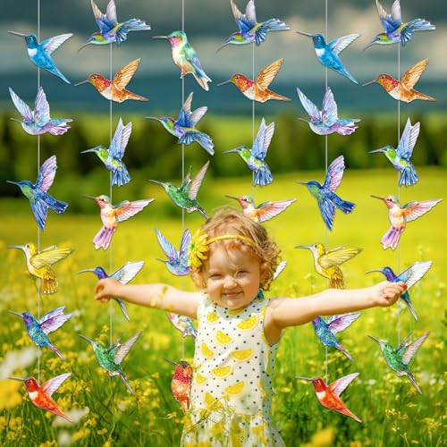 Hummingbird Birthday Party Decorations - Set of 6 Colorful Garlands