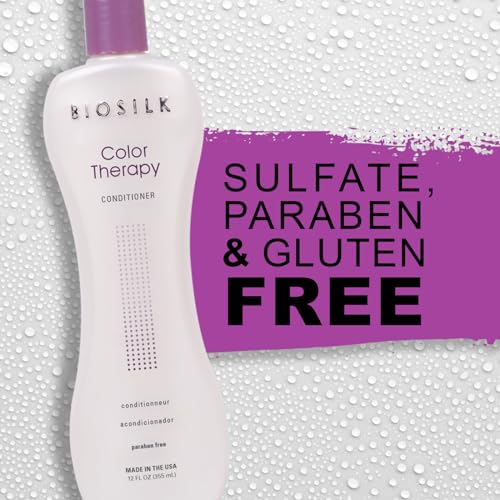 BioSilk Color Therapy Conditioner 12 Oz - Moisturizing for Color Protection, Enhances Shine