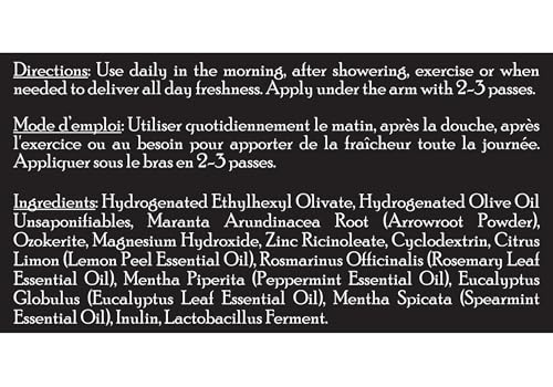 Brickell Men’s Deodorant Fresh Mint 2.65oz Aluminum-Free, Vegan, Long-Lasting