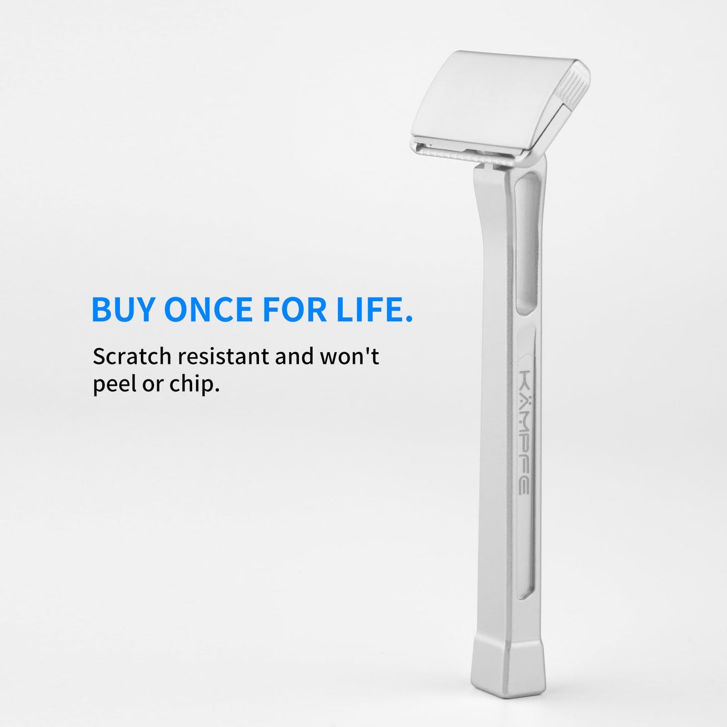 KAMPFE Safety Razor Made of 6061 Aluminum Alloy Material, GEM Single Sided Safetyshaver Shaver Handle for Men with Suction Cup Holder and Safety Razor Blades