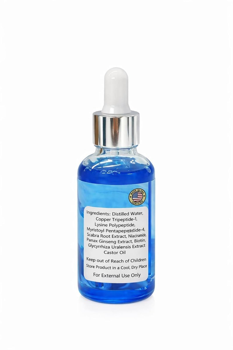 Copper Peptide Hair Growth Serum - GHK-CU & AHK-CU Peptides with Biotin & Niacinamide for Volume & Texture