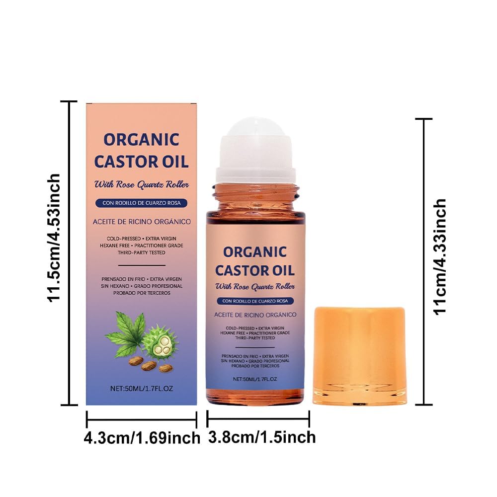Organic Castor Oil - 100% Cold Pressed Moisturizing Oil for Skin, Brows & Lashes | 1.7oz