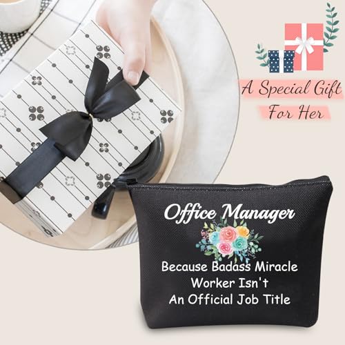 Office Manager Cosmetic Bag - Badass Miracle Worker Appreciation Gift