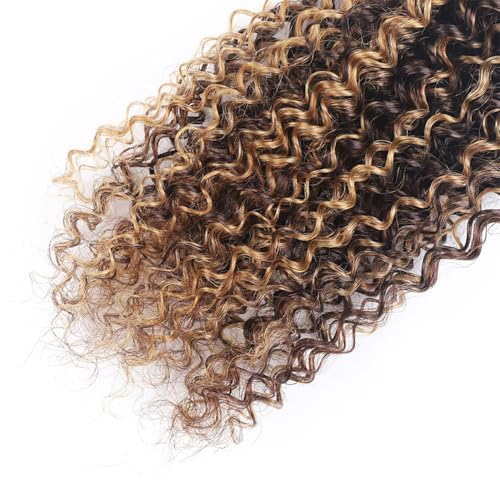 ZHAOXI WIG Jerry Curly Hair Bundles P4/27 8-12 Inch - 3 Pack