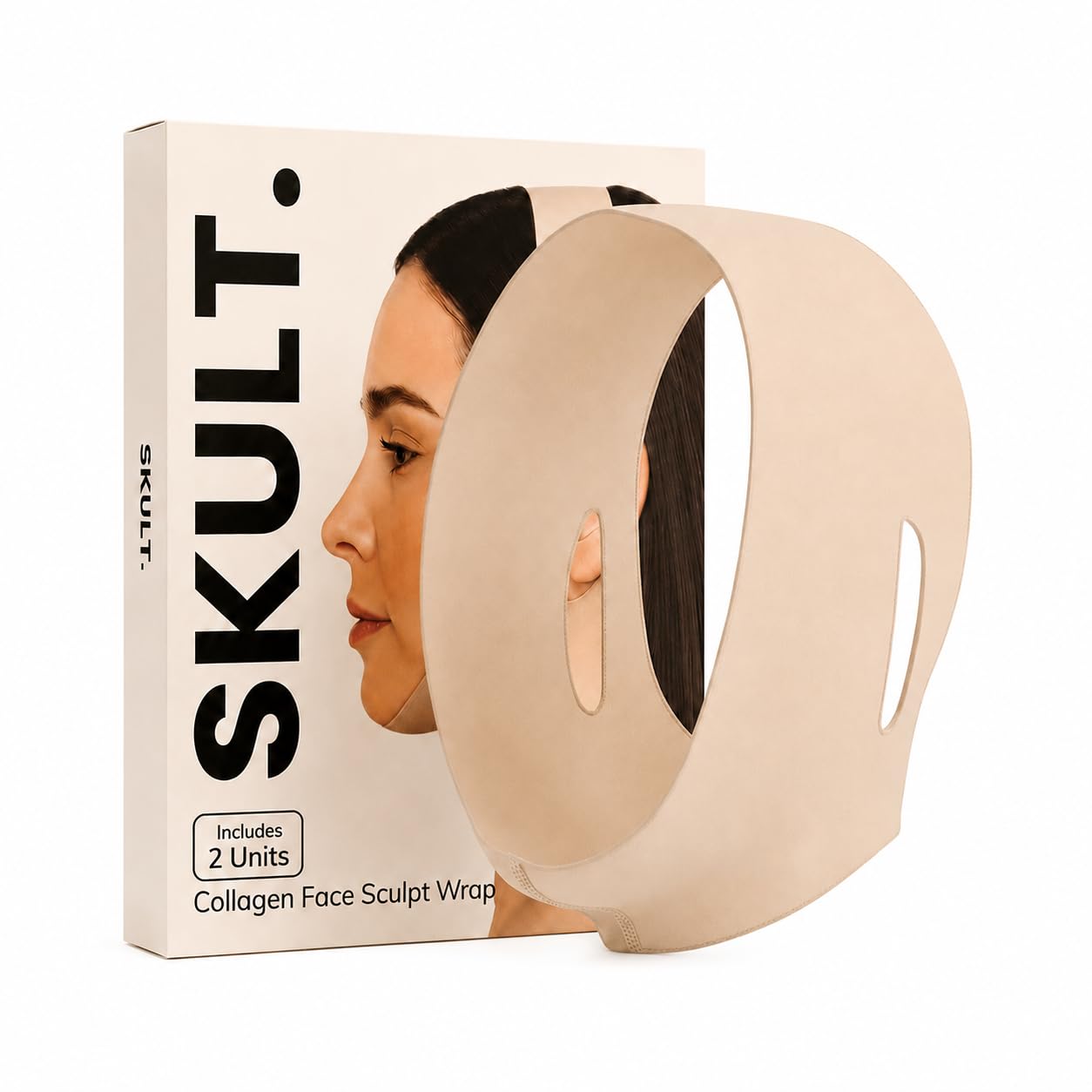 Collagen Face Sculpt Wrap - Reusable Chin Strap for Jawline Shaping | 2 PCS, Adjustable & Breathable (Gray)