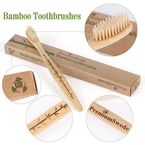 10 Pack Biodegradable Bamboo Toothbrushes - Eco-Friendly Soft Bristles