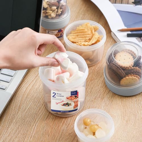 Double Layer Cereal and Milk Container - 36 oz Portable Storage
