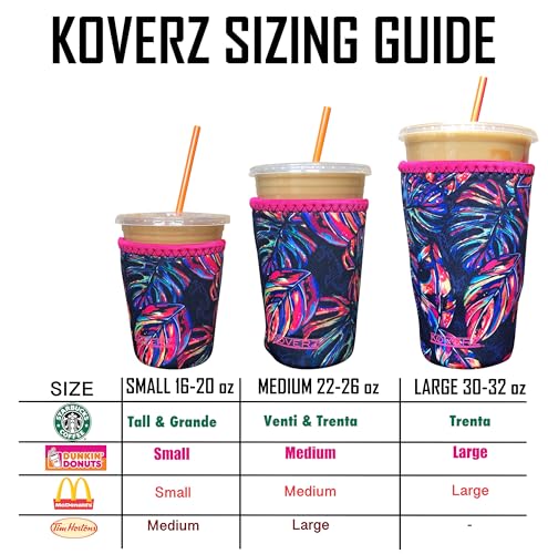 Large Black Camo Iced Coffee Sleeve - Insulated Neoprene Cup Holder