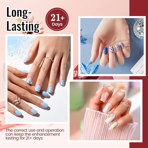 JODSONE Gel Nail Polish Kit with U V Light 32 Colors Gel Polish Nail + 4 Functional Adhesive Bottles Kit Soak Off Manicure Tools Gifts for Women