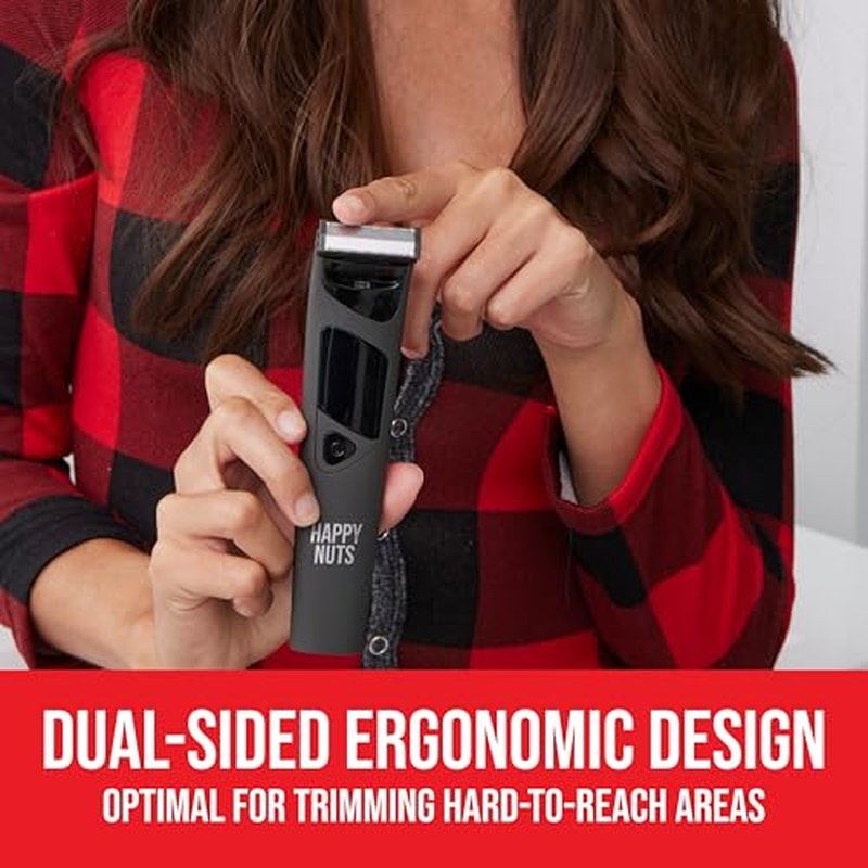 HAPPY NUTS The Ballber Pro Electric Groin & Body Hair Trimmer for Men - Mens Body Groomer Kit for Privates - Waterproof Shaver for Hard to Reach Areas