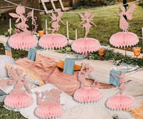 Fairy Honeycomb Centerpieces - 8 Pcs Table Decorations for Parties