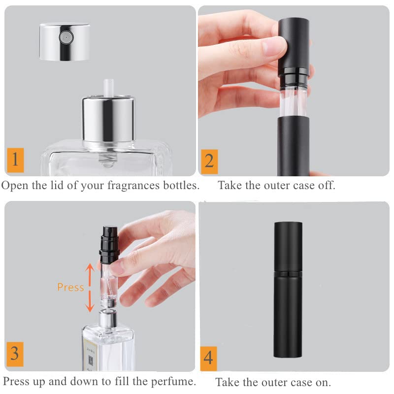 Aurdox 5ml Portable Refillable Perfume Atomizer - Leakproof Travel Spray Bottle