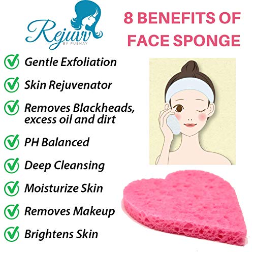 Compressed Cellulose Facial Sponges - 50 Count for Cleansing & Exfoliation