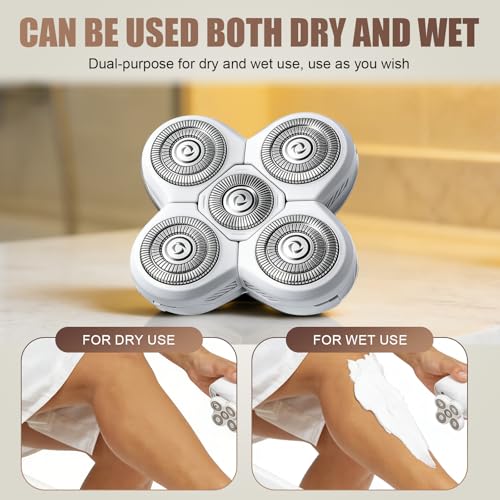 5 Head Shaver Replacement Blades Refills For Freebird FlexSeries Electric Razor for Women (White/3PCS)