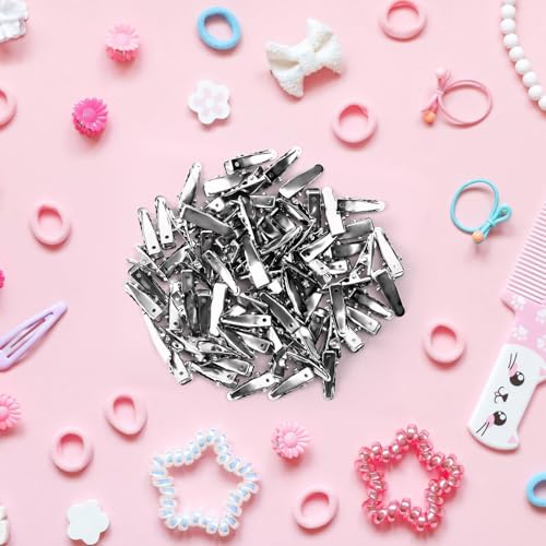 80PCS Small Silver Metal Alligator Hair Clips for Crafts