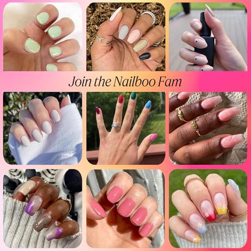 Nailboo Press On Nails Frenchie 30 Count – Salon-Quality Glue-On False Nails