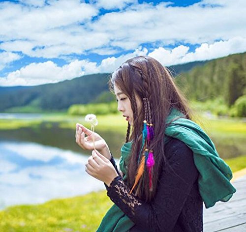 4PCS Handmade Boho Feather Hair Bands - Stylish Hair Accessories