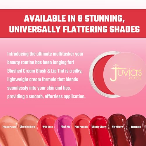 Juvia's Place Blushed Cream Blush Wild Rose - 2-in-1 Cheek & Lip Makeup