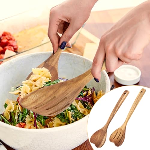 Heart Shaped Wooden Spoon Set - 2pcs Acacia Cooking Utensils