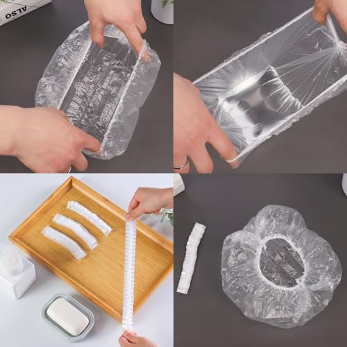 200 PCS Waterproof Disposable Shower Caps - Thickened Hair Protection