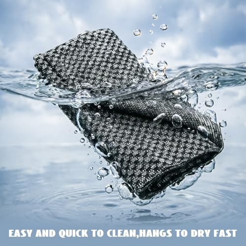 Black Exfoliating Shower Towel - Extra Long Back Scrubber