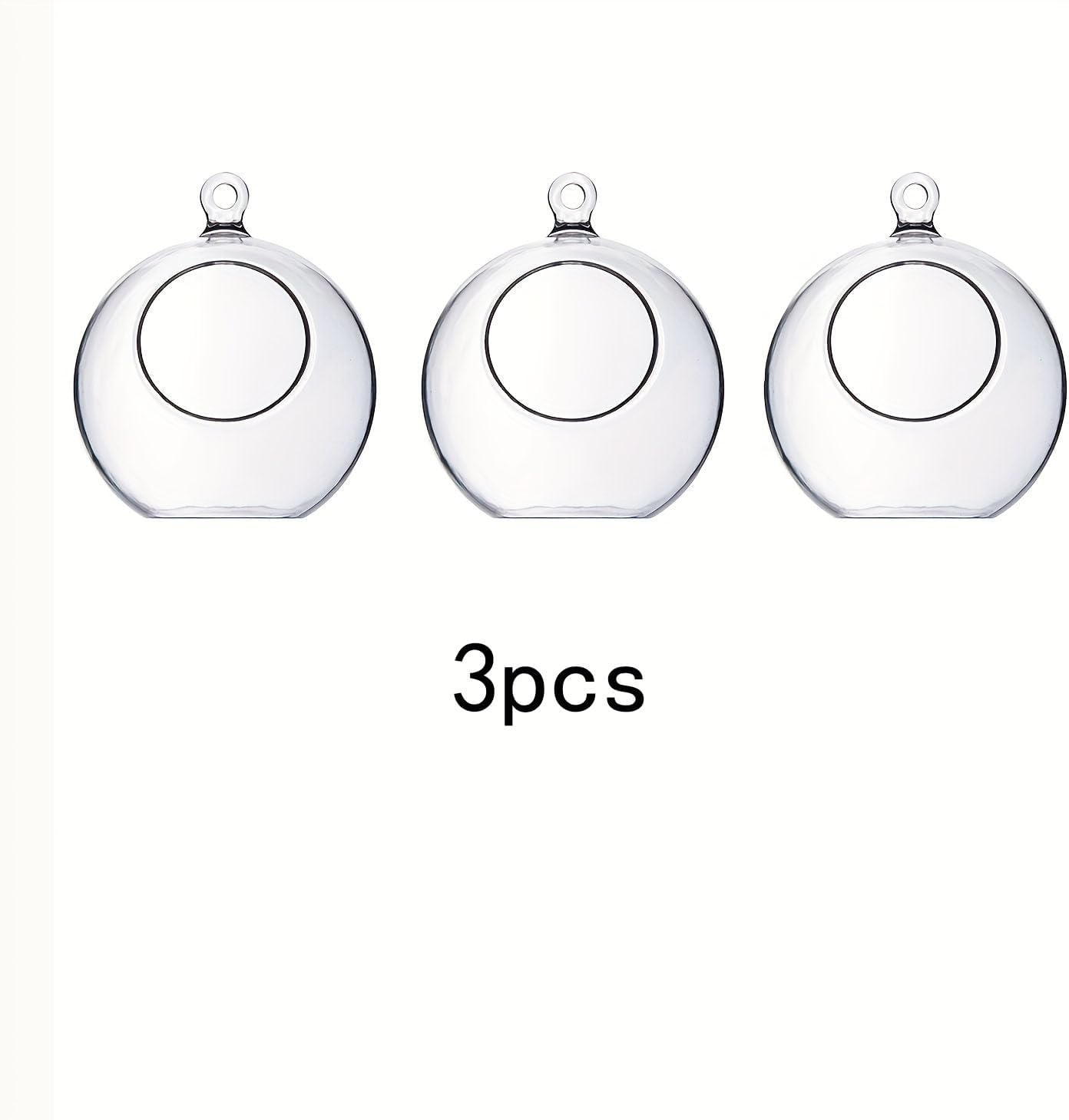 Mini Hanging Glass Tealight Candle Holder - Clear Globe Terrarium Planter | Set of 3