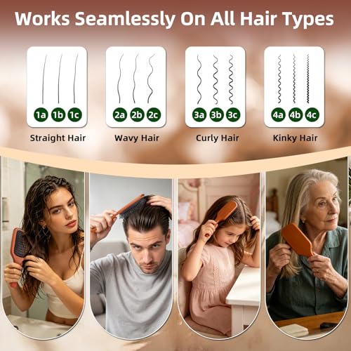 Large Wooden Hair Brush – Detangling Paddle for All Hair Types