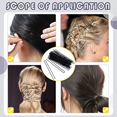 Swpeet Black Hair Pins & Elastics Kit - 380Pcs for Stylish Updos & Hair Styling
