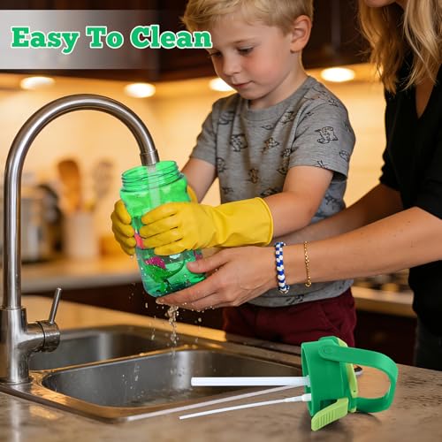 20oz Kids Water Bottle with Straw - Leak-Proof, Misting & Pop-Up Spout, Dinosaur Design